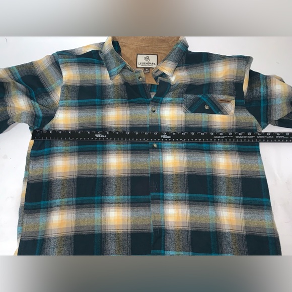 Legendary Whitetails Men Teal and Yellow Plaid Shirt - Picture 3 of 6